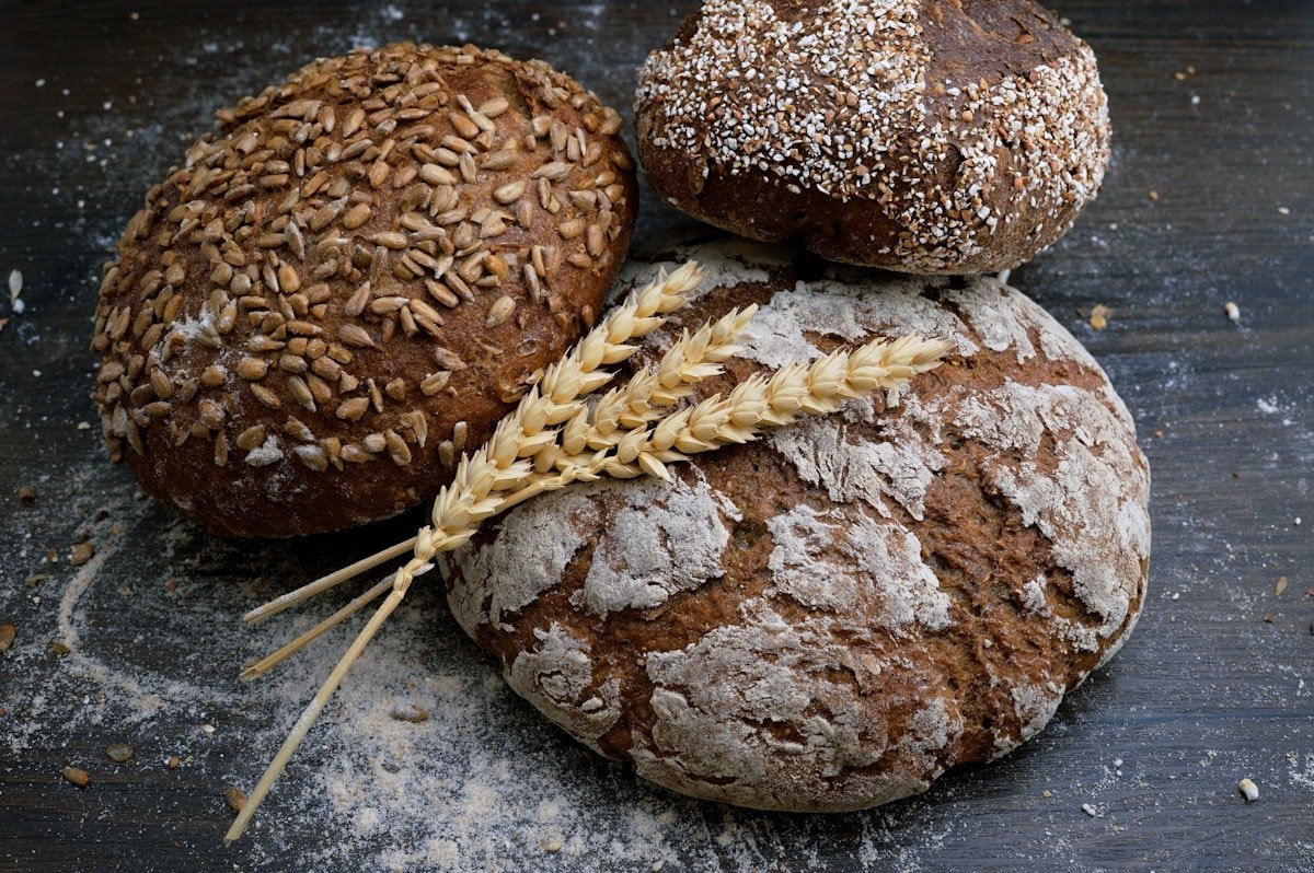 Fresh bread, cookies, and premium fiber ingredients for bakery