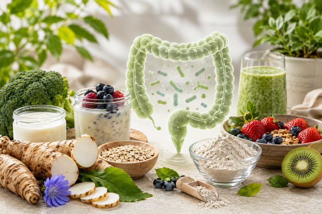 Chicory root, fiber-rich foods, and gut microbiome wellness