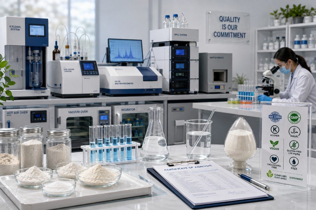 In-house quality control lab with Certificate of Analysis and certifications